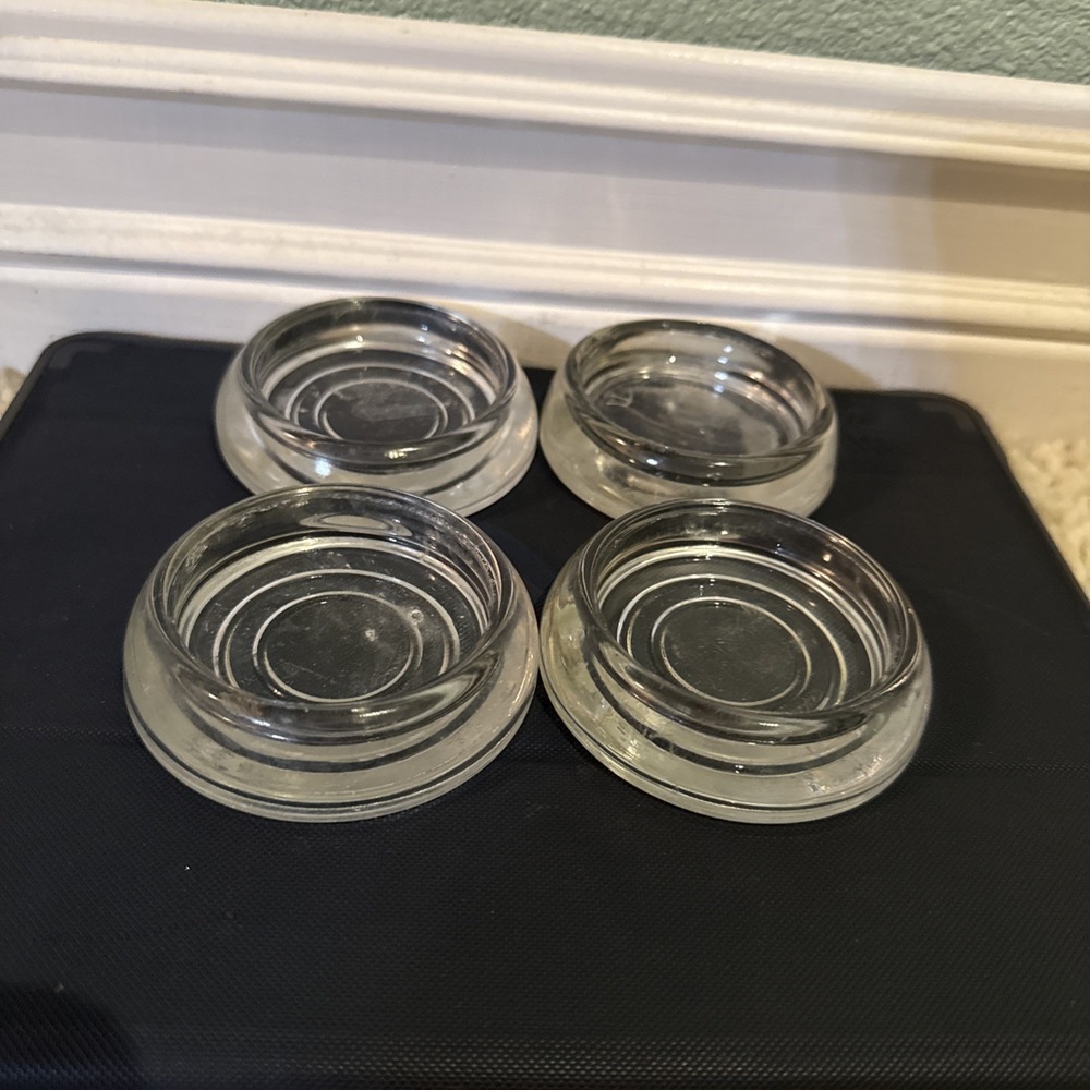 Vintage Furniture Coasters Clear Lot of four 2 1/8" Floor Protector